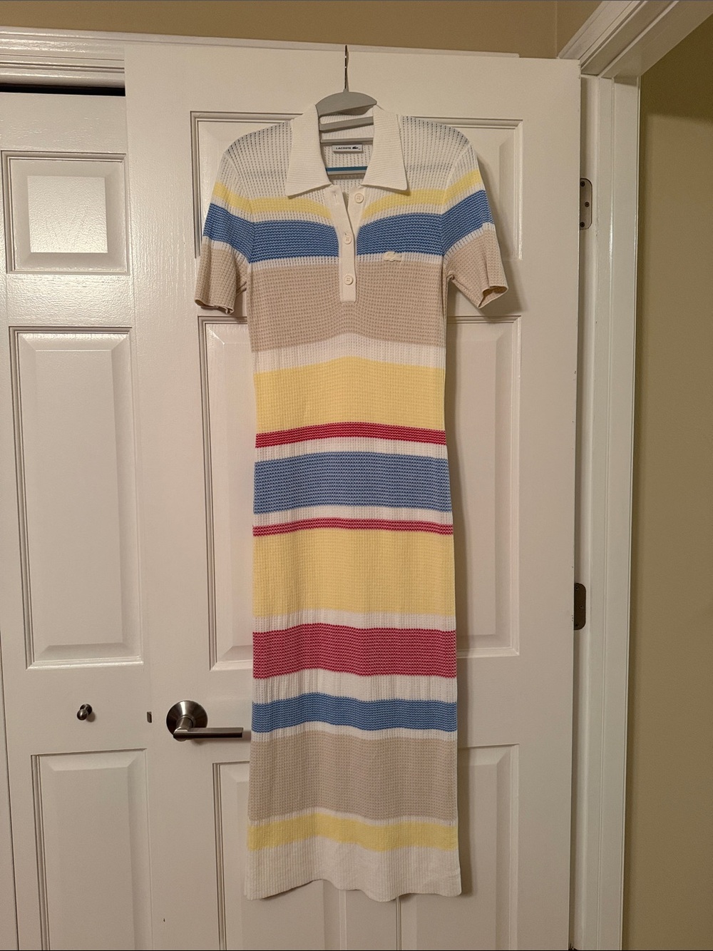 Lacoste Striped Maxi Polo Dress